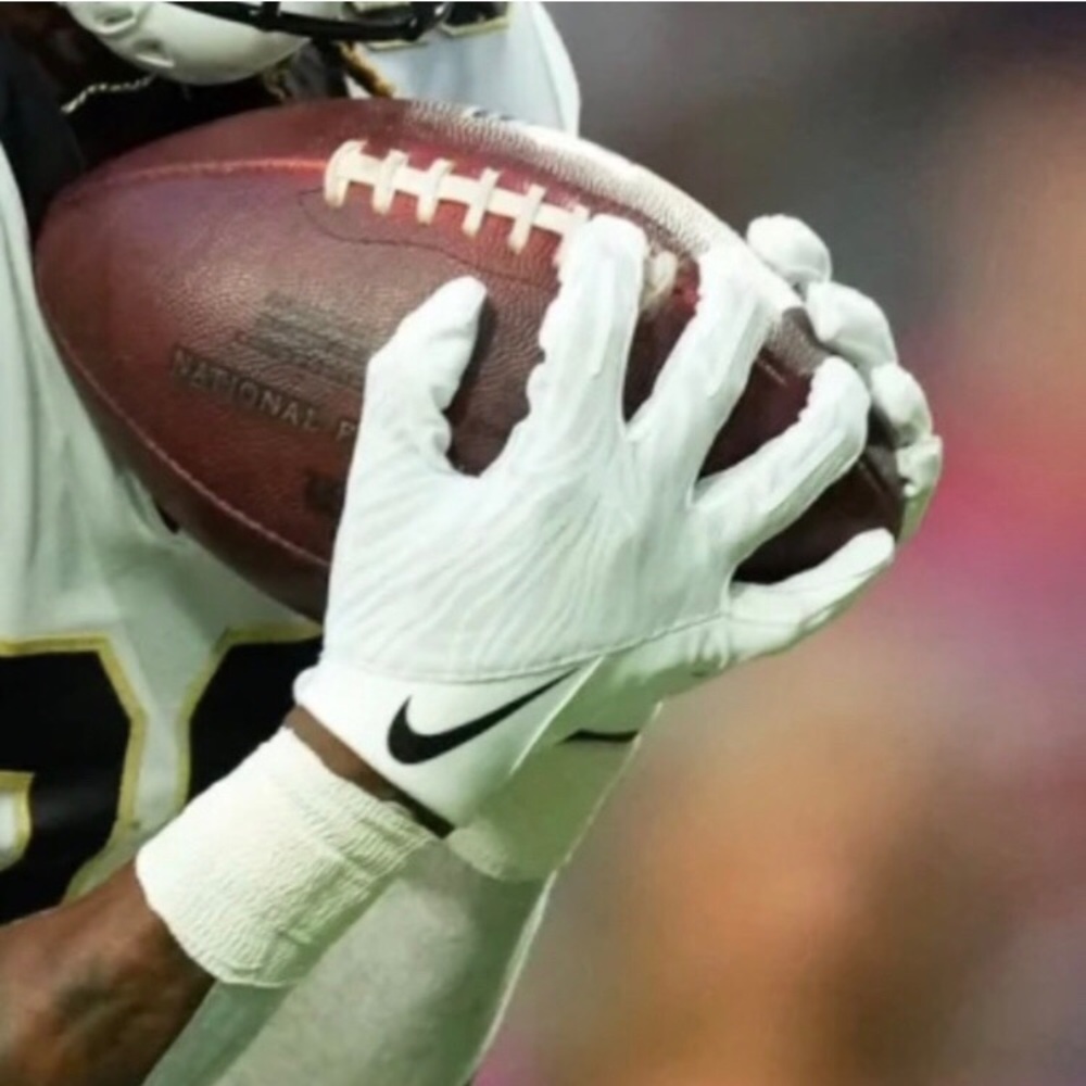 NEW NIKE VAPOR KNIT 4.0 WR FOOTBALL GLOVES LARGE WHITE SOLID PALMS - Picture 5 of 5